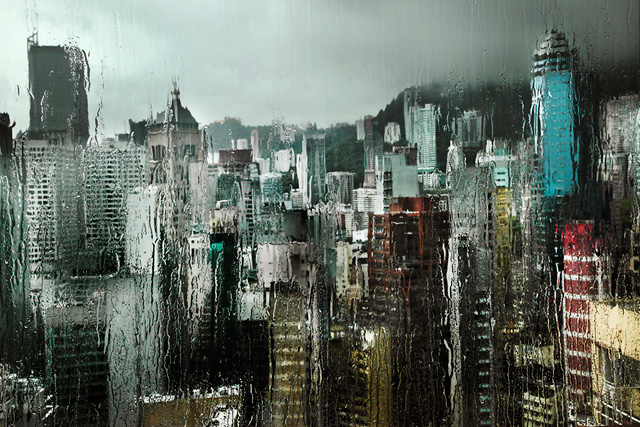 法国摄影师:雨中香港
